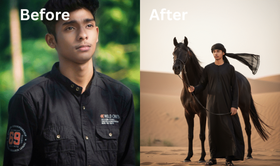 Pic With Horse – Create Realistic Arabian Desert Photos with AI