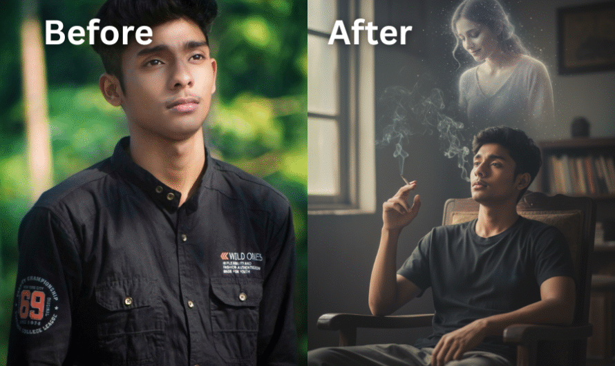 👻 Cinematic Ghostly Portrait – Smokey Realism in Moody Tones