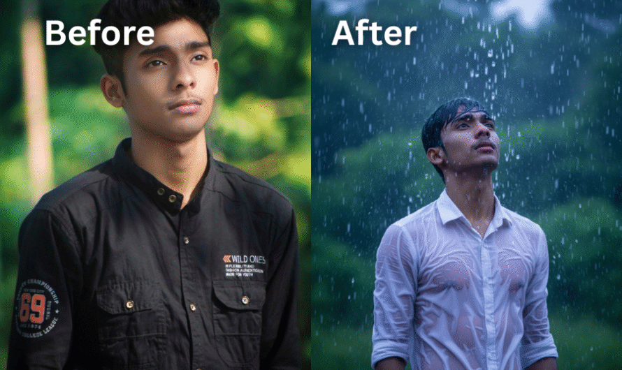 Cinematic Rain Photography – Stylish Male Model Editorial Shoot