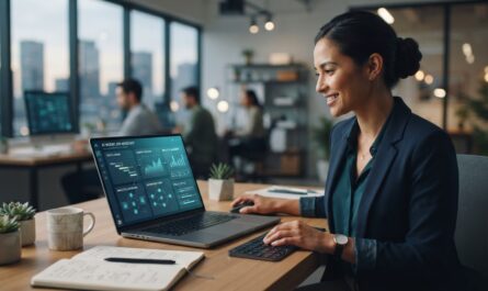 Modern AI productivity workspace for small-business planning and automation